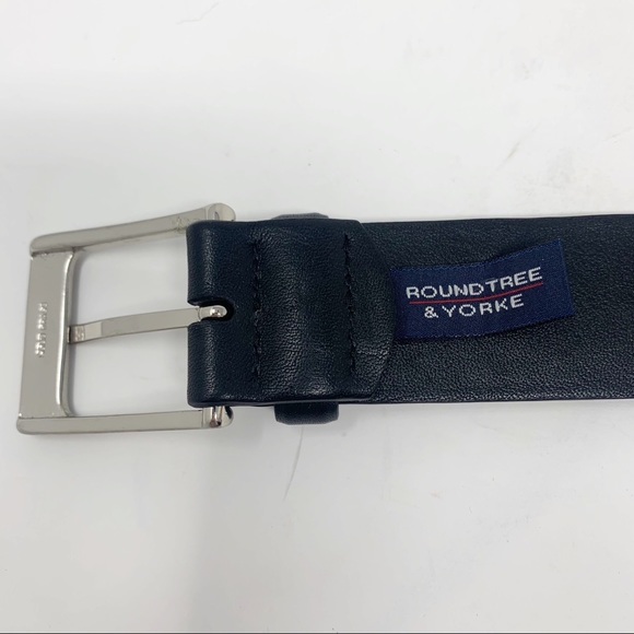 Roundtree & Yorke Mens Black Leather Belt 35/90 - Picture 3 of 9
